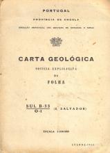 Carta Geológica de Angola. Notícia Explicativa da Folha (S. Salvador)