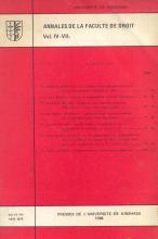 Annales de la Faculté de Droit. Vol. IV-VII (1975-1978)