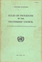Rules of Procedure o the Trusteeship Council