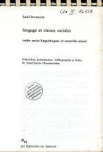 Langage et Classes Sociales. Codes socio-linguistiques et contrôle social. 