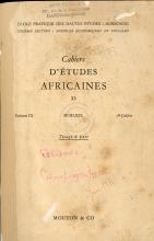 Cahiers d'études Africaines