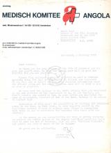 Carta do Medisch Komitee Angola a Lúcio Lara
