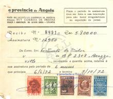Recibo nº 8891 da assinatura de «A Província de Angola»