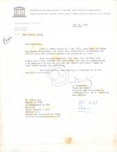 Carta de A. Errahmani (UNESCO) a Lúcio Lara