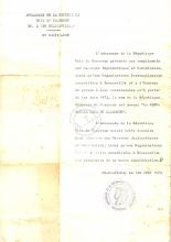 Carta-circular da Embaixada dos Camarões em Brazzaville