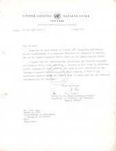 Carta de M. E. Chacko (ONU) a Lúcio Lara