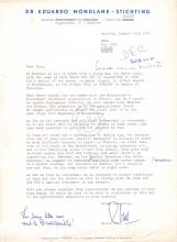 Carta de Elias Voet (Dr. Eduardo Mondlane – Sichting) ao MPLA