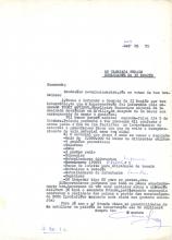 Carta de Monstro Imortal (409/09/72) a Pedalé, com emendas à mão