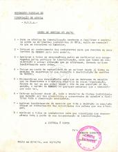 Ordem de serviço nº 26/72 de Jacob Caetano, sobre cartões de membros