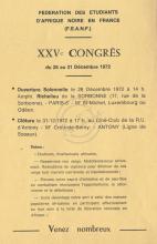 Panfleto para o 25º Congresso da FEANF (Paris, 26-31.12.72)