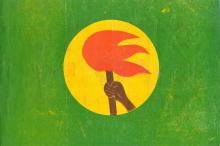 Panfleto com bandeira do Zaire «Colonialisme portugais, à bas…»