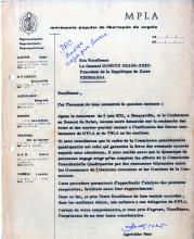 Carta de Agostinho Neto ao general Mobutu