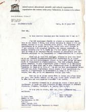 Carta de Mary Richardson (UNESCO - Paris) a Lúcio Lara (MPLA - Brazzaville)