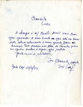 Carta de Sá Cortez a Lúcio Lara