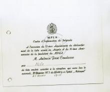 Convite de António José Condesse