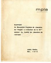 Rapport du MPLA à l’intention de la 22ème session du Comité de Libération de l’Afrique