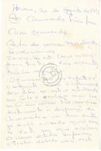 Carta de Olga Lima a Lúcio Lara