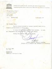 Carta de Jacques Rossignol (UNESCO) a Lúcio Lara
