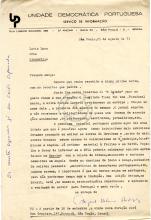 Carta de Miguel Urbano Rodrigues a Lúcio Lara