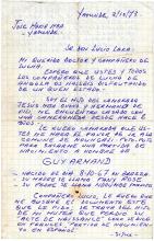Carta de José Maria Mbá «Pepe» a Lúcio Lara
