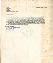 Carta de Christer Hellmark a Lúcio Lara