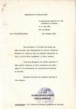 Carta de L.S. Oyaka ao Comité de Coordenação pela Libertação de Africa
