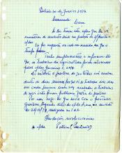 Carta de Polícia (Paciência) a Lúcio Lara