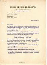 Carta do Freie Deutsche Jugend à JMPLA