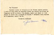 Bilhete de José Eduardo a «Tchiweka» (assinado)
