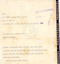 Telegrama de Agostinho Neto ao MPLA