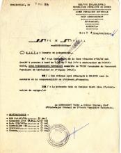 Note de service du Chef d'Etat-Major général de l'APN, Cte. Victor Tsika-Kabala