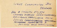 Telegrama de Agostinho Neto à «Ligue Communistes Yougoslave»