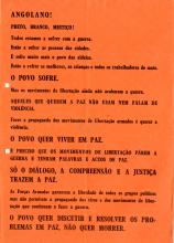 Panfleto distribuído dia 15 de Julho por viaturas militares