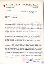 Carta de Nikola Georgievski à Cruz Vermelha angolana