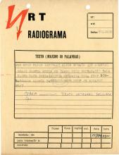 Radiograma de José Eduardo a Tchiweka