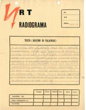 Radiograma de EMFL com Comunicado de guerra