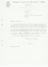 Carta de Lúcio Lara a Olof Palme