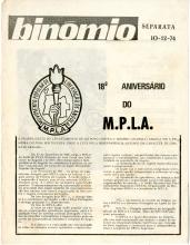 “Binómio” Separata - 18º aniversário do MPLA