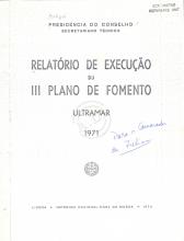 Relatório de execução do III Plano de fomento – Ultramar 1971