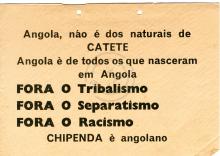 Panfleto «Angola, não é dos naturais de Catete…»