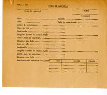Ficha de matrícula do MPLA-DEC