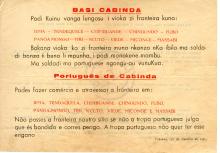 Panfleto português «Basi Cabinda; podi kuinu vanga lungosu…»