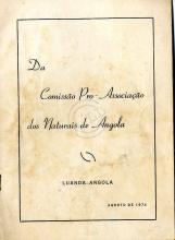 Da Comissão Pró-Associação dos Naturais de Angola (Agosto 1974).
