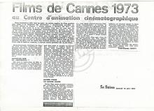Films de Cannes 1973 au Centre d’animation cinématographique