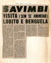 Visita de Savimbi a Lobito e Benguela