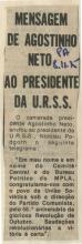 Mensagem do presidente Agostinho Neto ao presidente da URSS