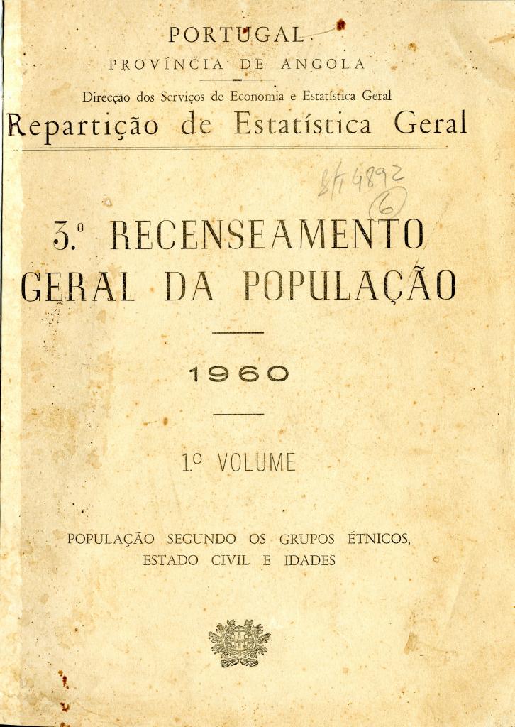 3º Recenceamento Geral da População - 1960. I Volume