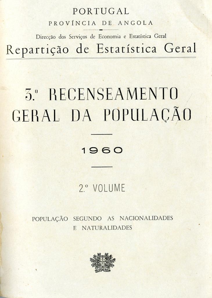 3º Recenceamento Geral da População - 1960. II Volume