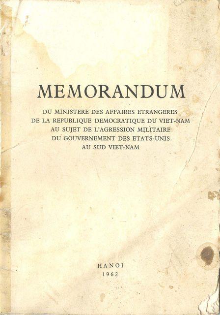 Memorandum du Ministère des Affaires etrangères de la Rd du Viet-Nam…