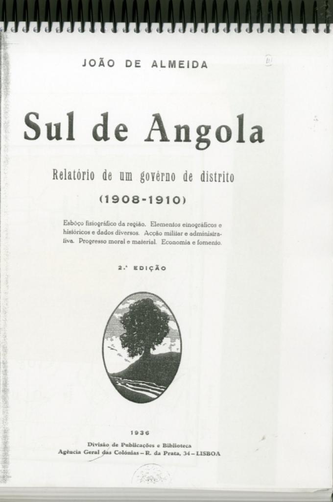 Sul de Angola. Relatório de um governo de distrito (1908-1910)